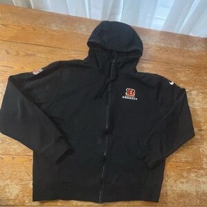 Cincinnati Bengals Nike Black Sideline Club Full-Zip Hoodie Size Large